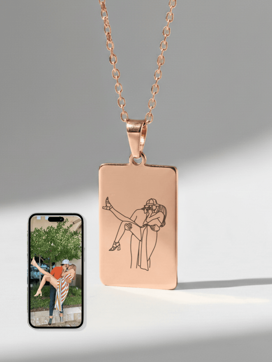 Soulmate Custom Engraved Photo Tag Necklace