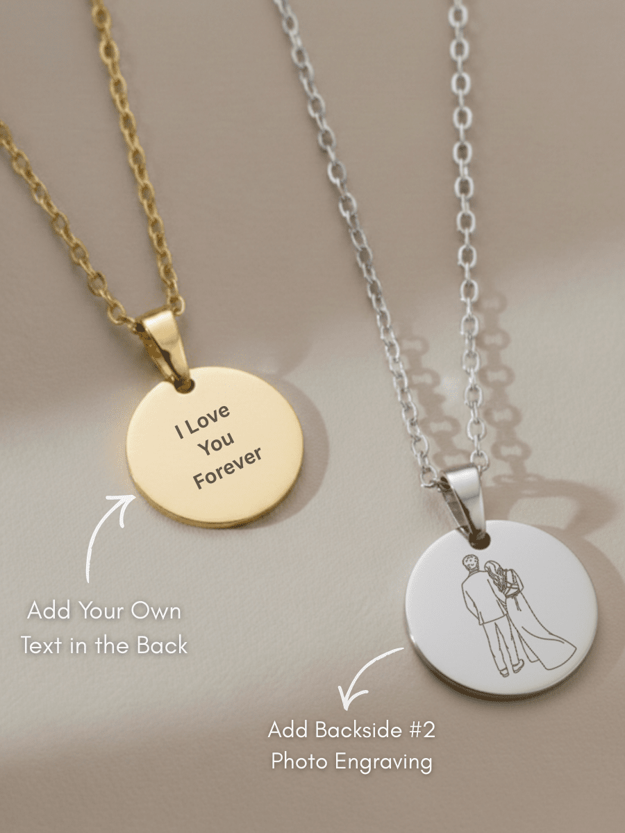 Soulmate Custom Engraved Photo Circle Necklace