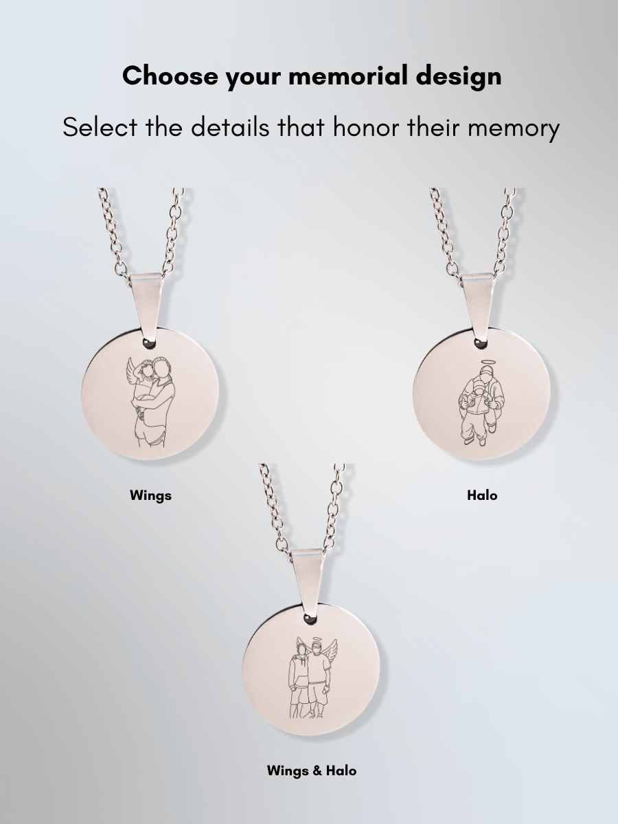 Memorial Custom Engraved Photo Circle Necklace
