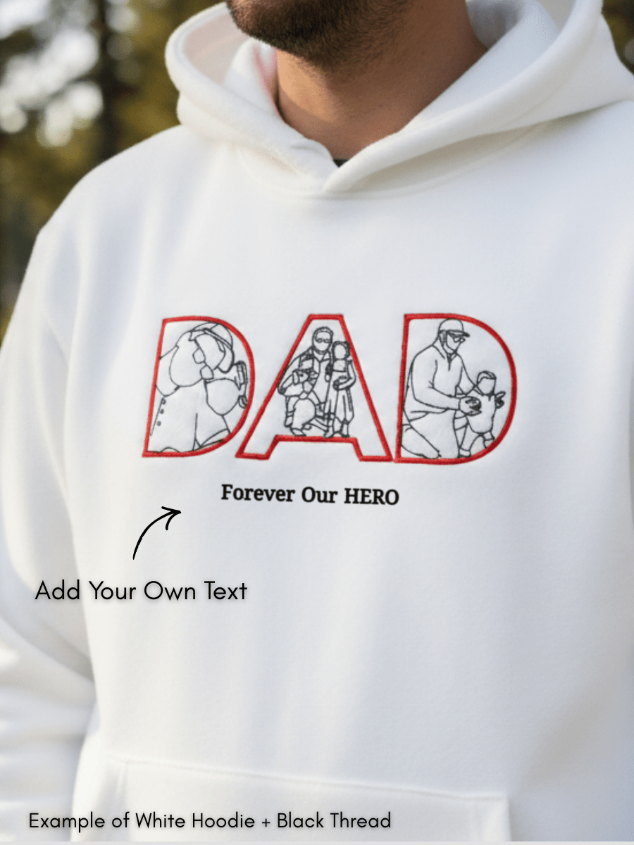 Dad Custom Embroidered Photo Hoodie