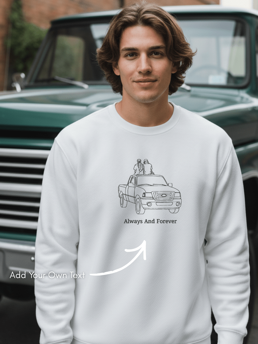 Automobile Custom Embroidered Photo Sweatshirt