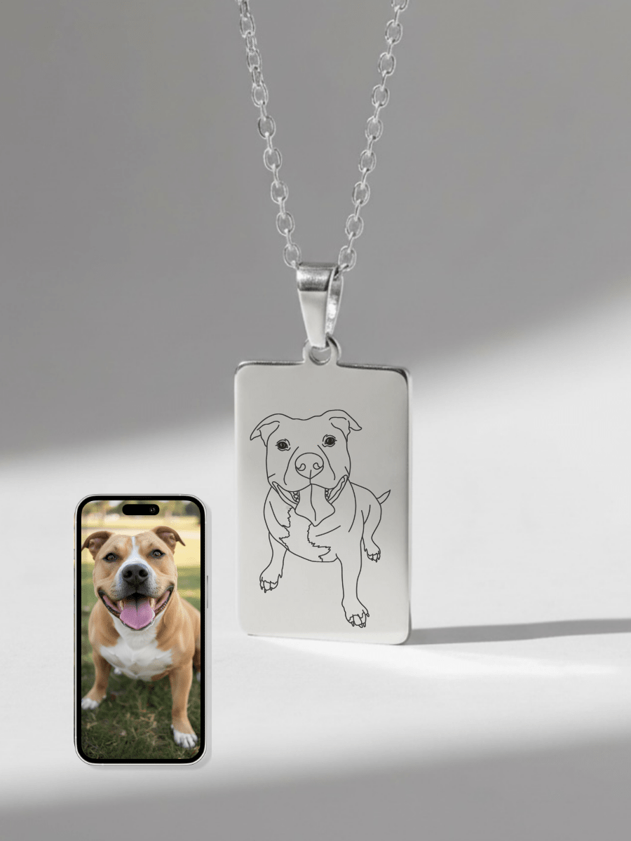 Pet Photo Engraved Tag Necklace