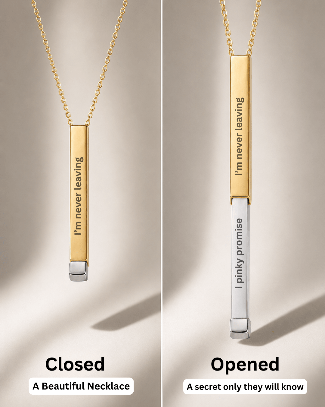 Custom Text Engraved Secret Message Necklace