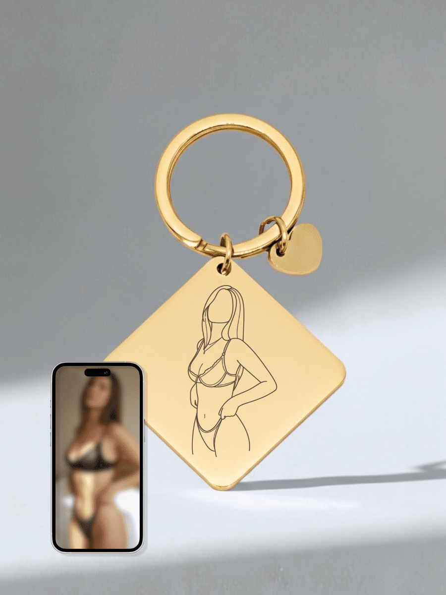 Spicy Custom Engraved Photo Keychain