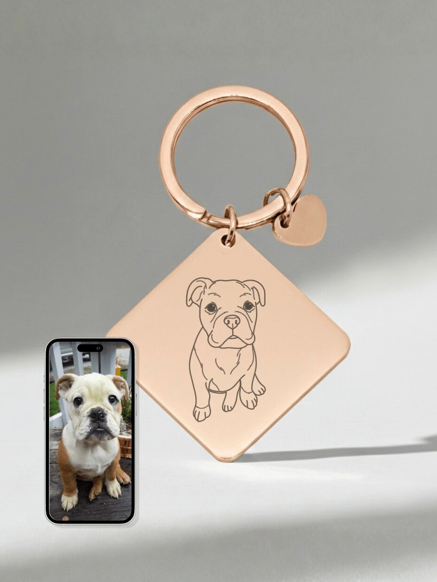 Pet Photo Engraved Keychain