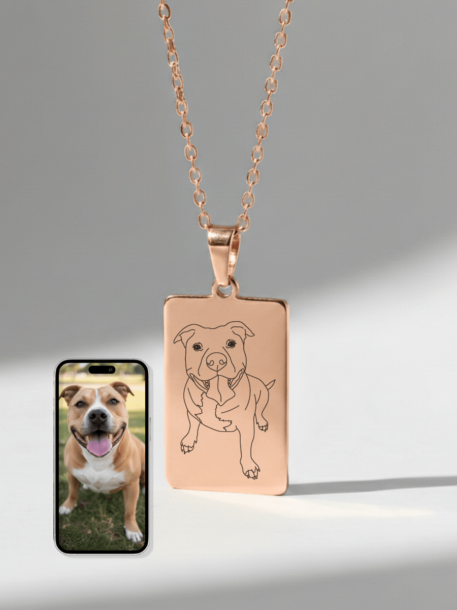 Pet Photo Engraved Tag Necklace