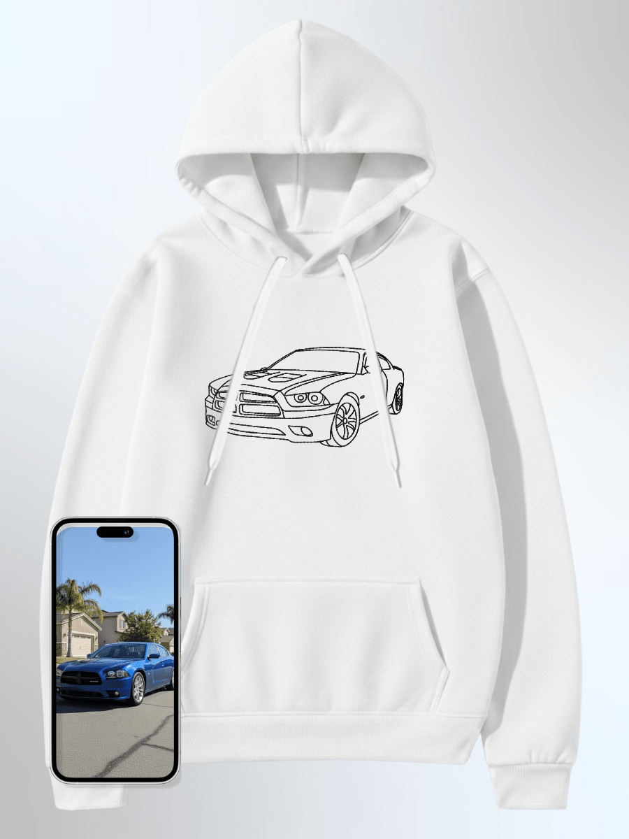 Automobile Custom Embroidered Photo Hoodie