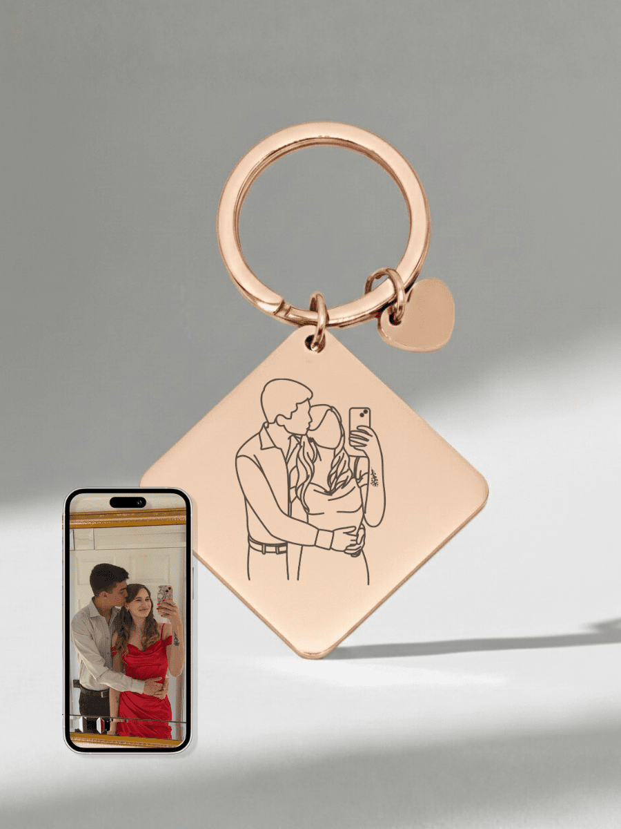 Soulmate Custom Engraved Photo Keychain