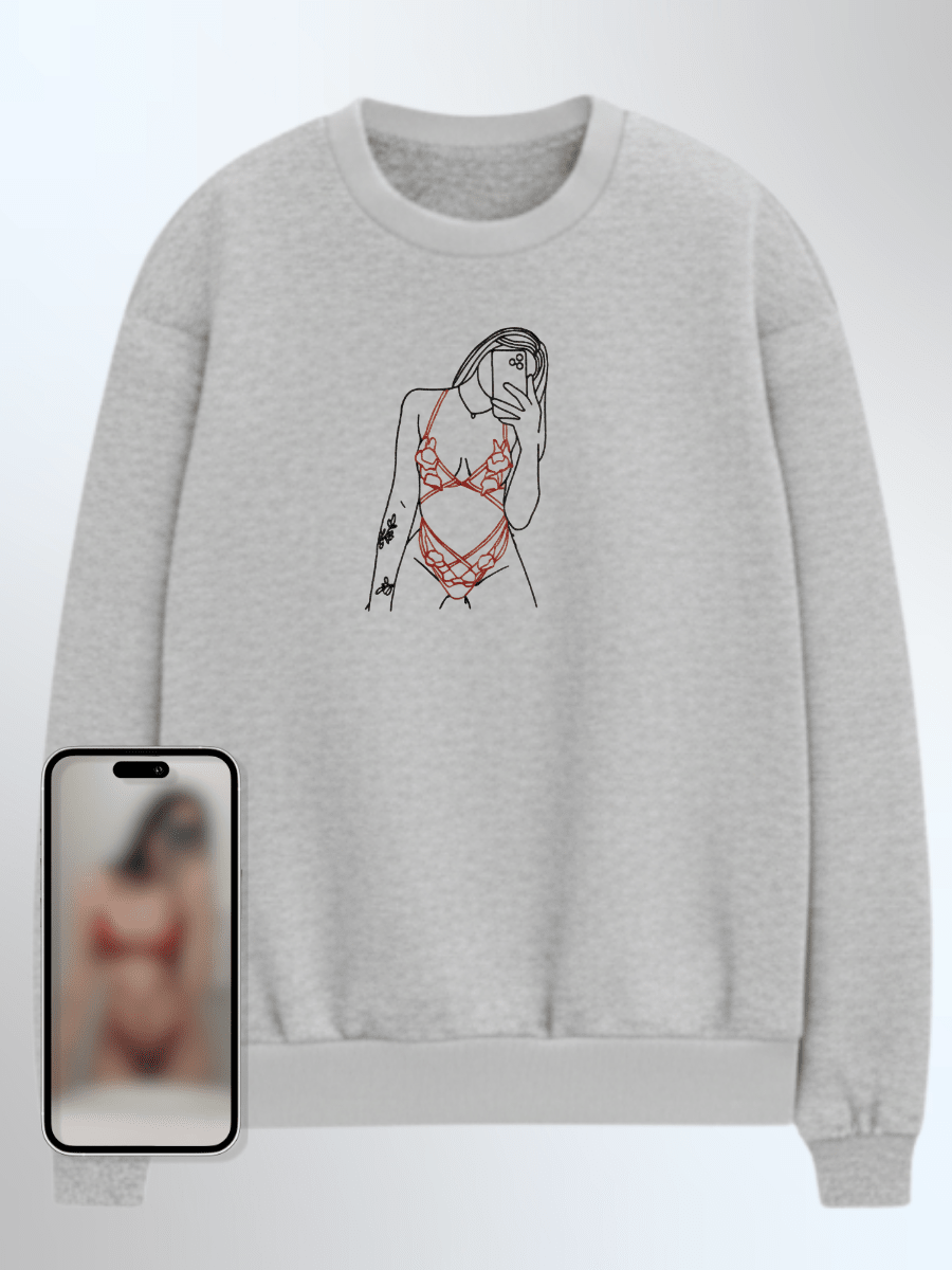 Spicy Custom Embroidered Photo Sweatshirt