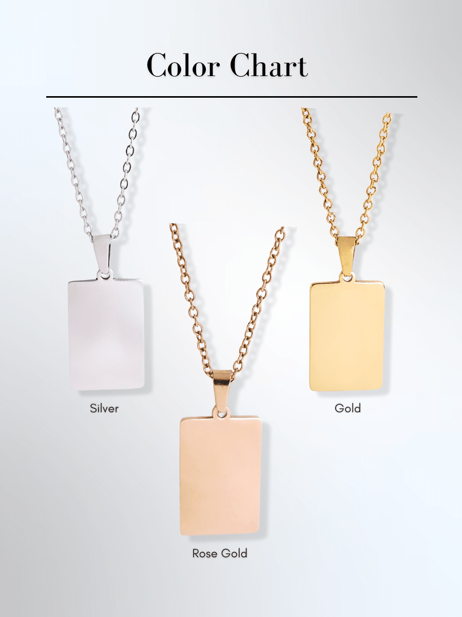 Automobile Custom Engraved Photo Tag Necklace