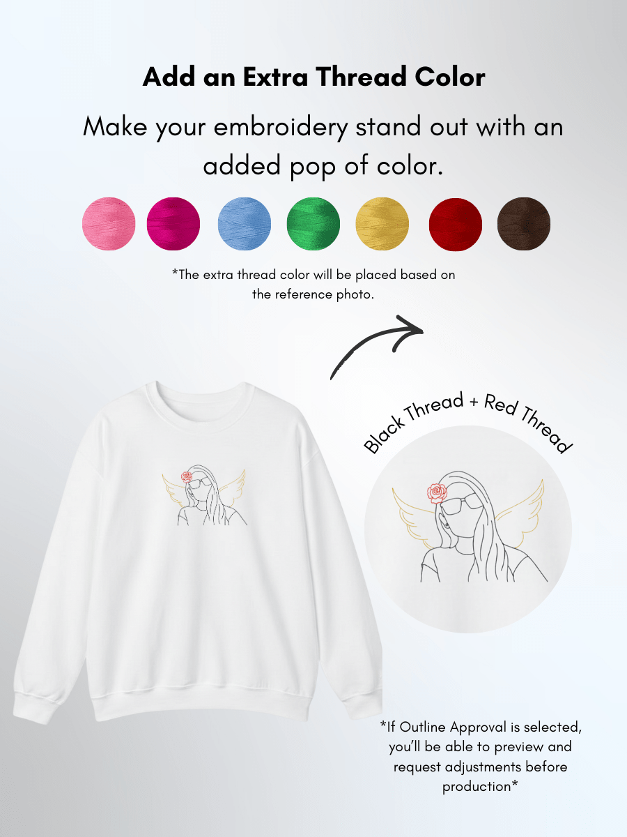 Memorial Custom Embroidered Photo Sweatshirt