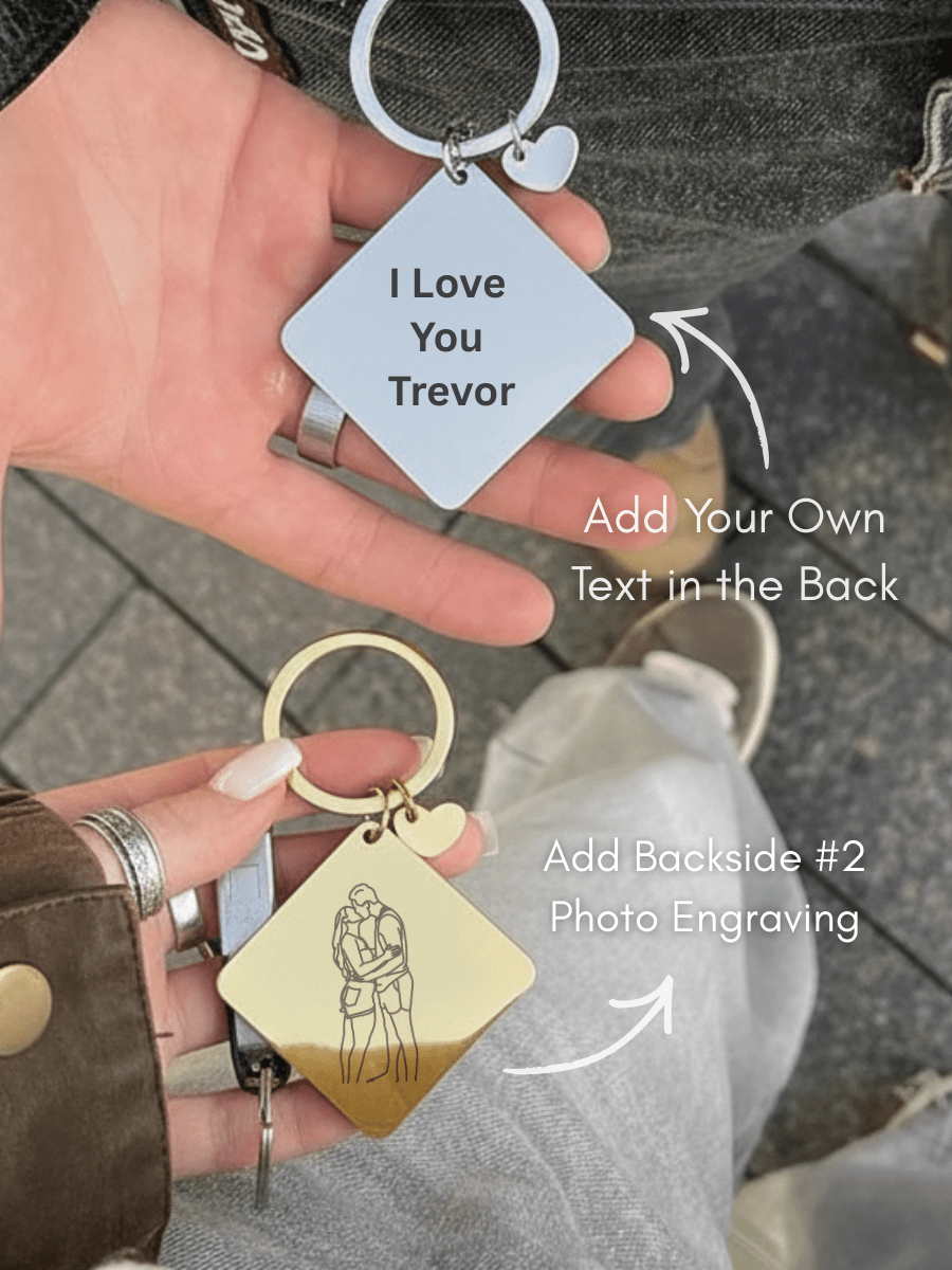 Soulmate Custom Engraved Photo Keychain