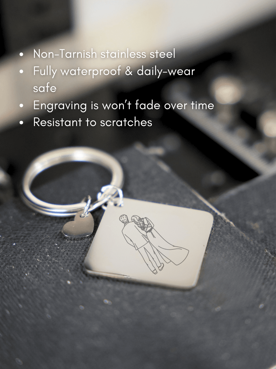 Soulmate Custom Engraved Photo Keychain