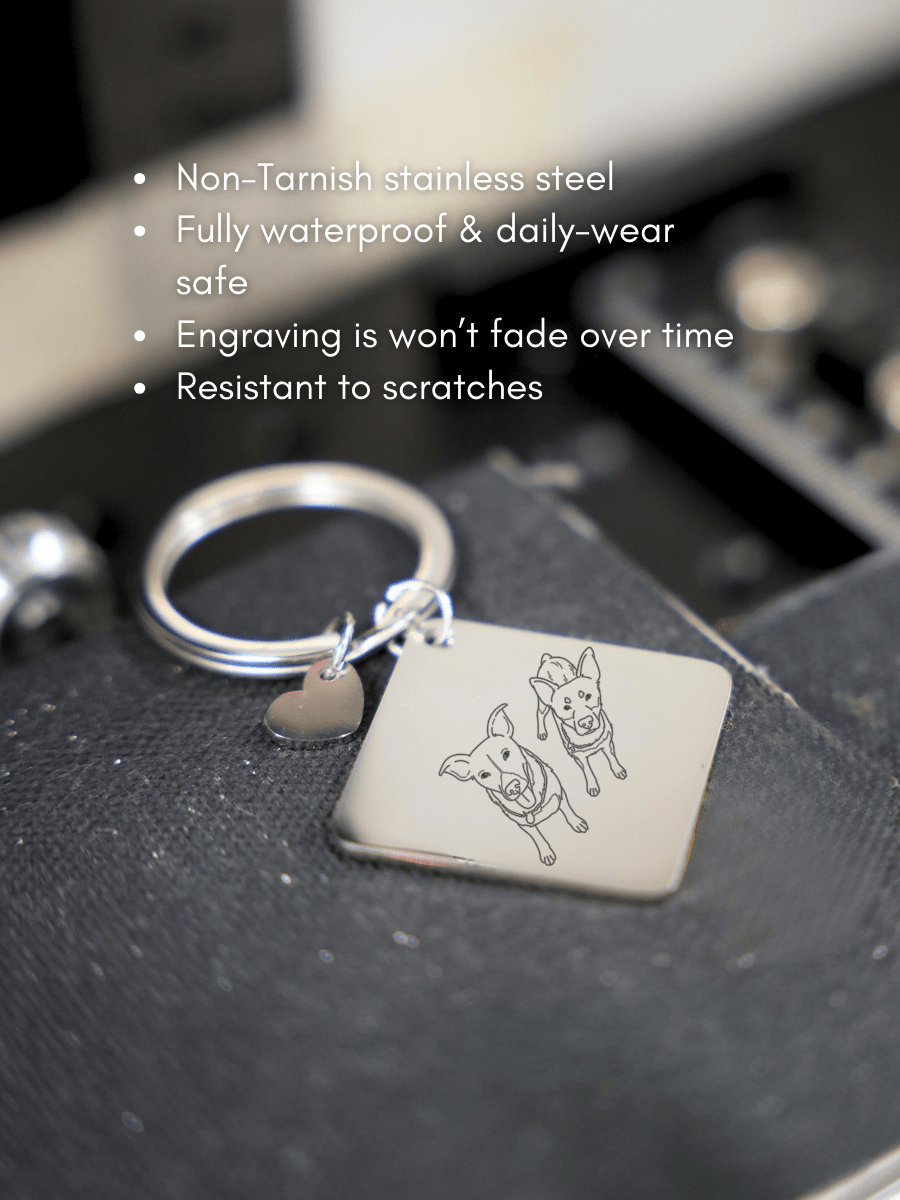 Pet Photo Engraved Keychain