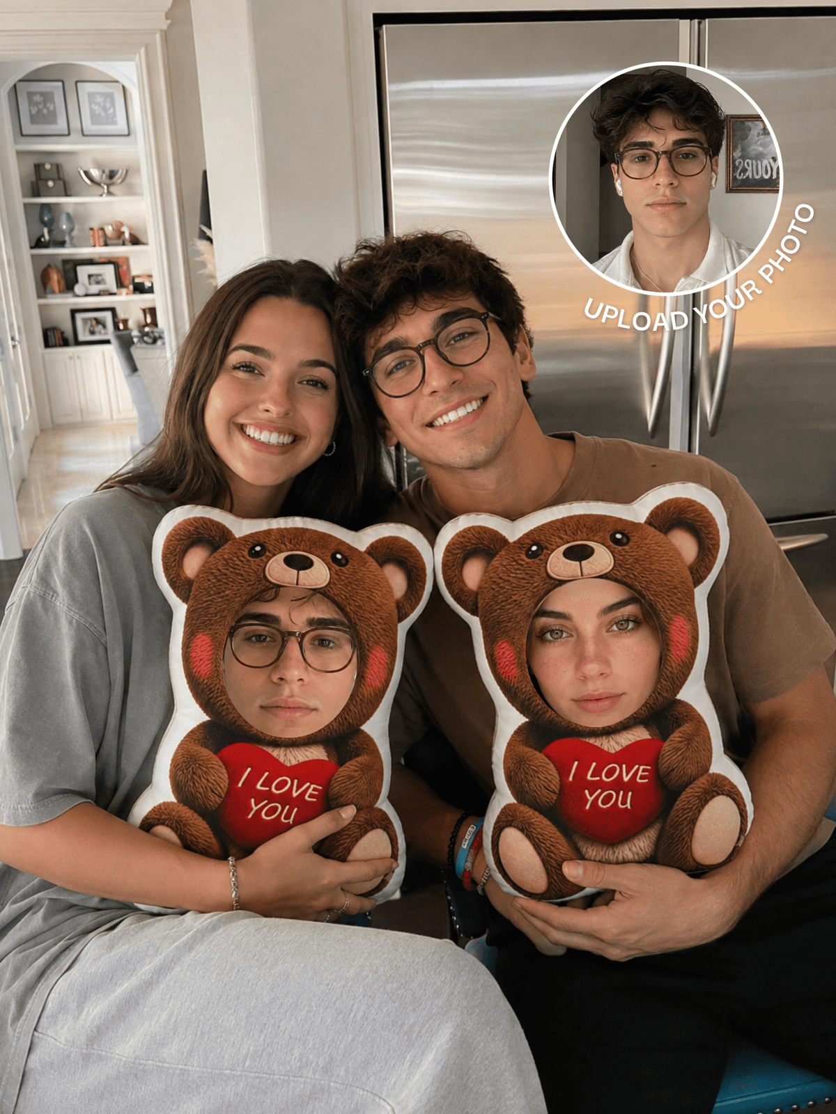 Custom Photo Teddy Bear Pillow