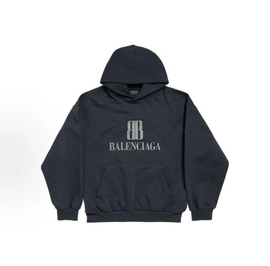 Balenciaga BB Logo Hoodie Unisex Dark Navy