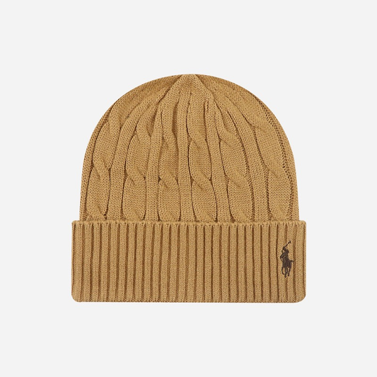 Ralph Lauren Cable Knit Beanie, Camel