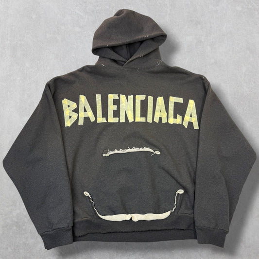 Balenciaga Tape Type Ripped Hoodie Women