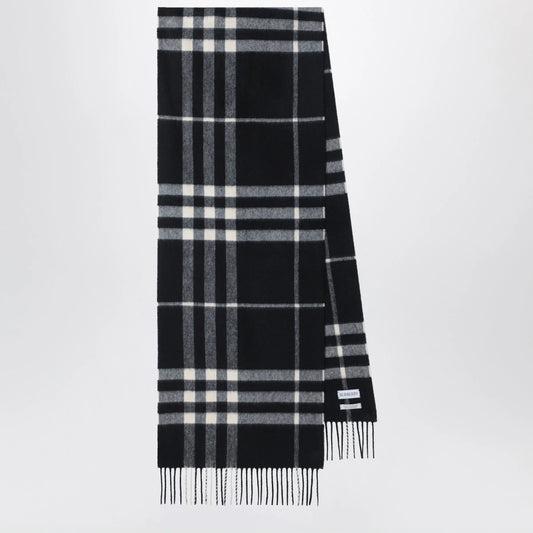 Burberry - Black Check cashmere scarf