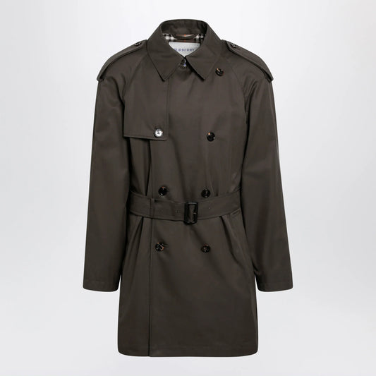 Burberry - Leadenham mid-length gabardine trench coat in brown